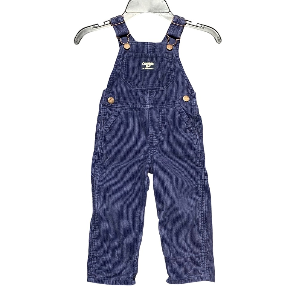 OshKosh B'gosh Kids Vestbak Blue Corduroy Bib Overalls‎ Size 12 Months Unisex